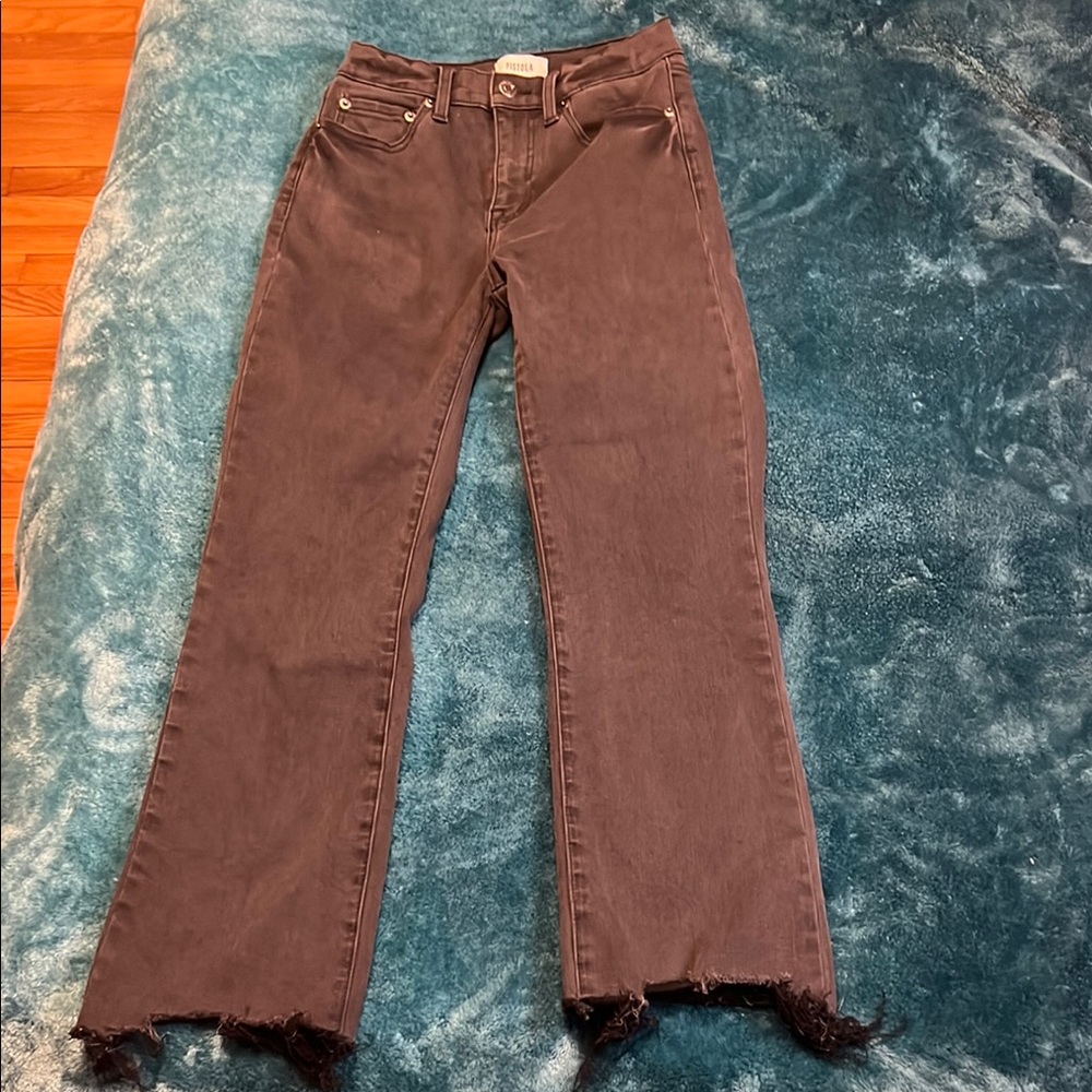 Pistola Women's Black Ankle Frayed Hem Jeans size 26
